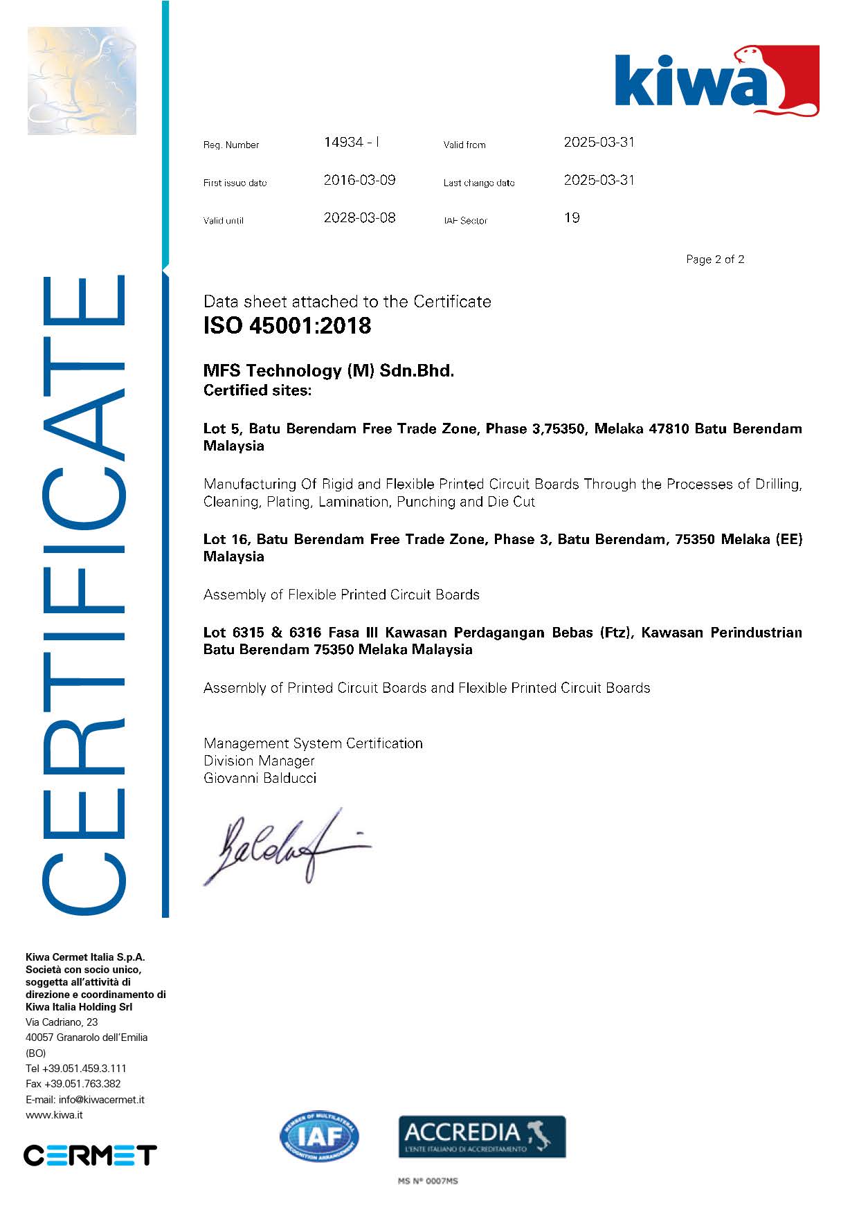 MFSM ISO45001:2018 Page 2
